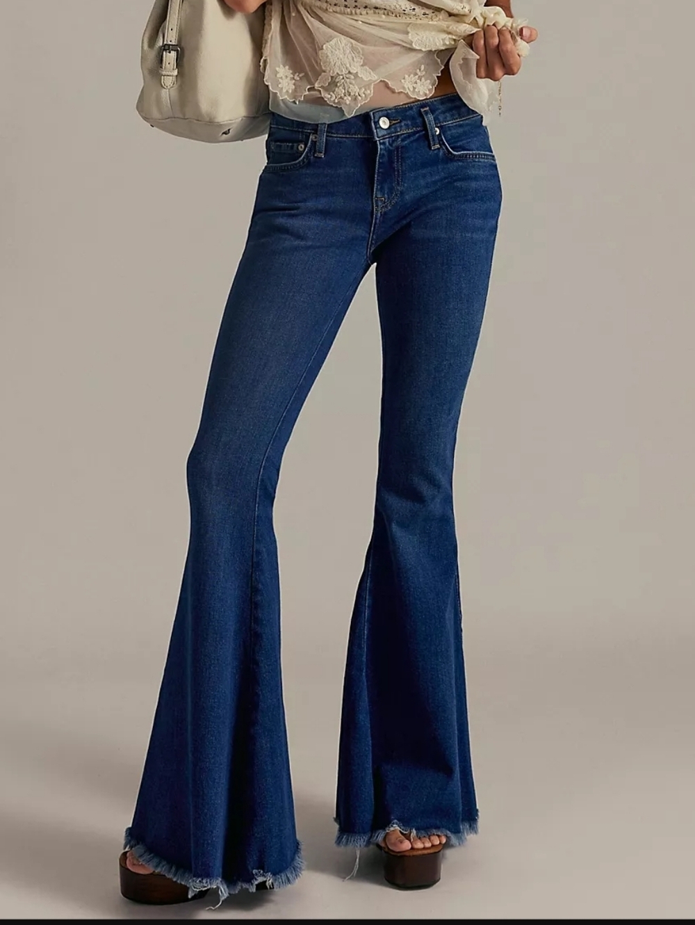 Free People Low Rise Super Flare Jeans